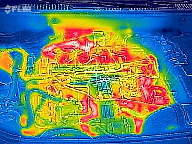 Wärmebild aus einer Thermographischen Prüfung, SVB-Bauer, unabhängiger Kfz-Sachverständiger / Gutachter in Wiesbaden & Umgebung